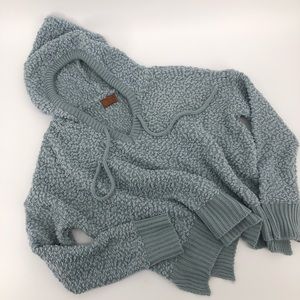 POL Blue Nubby Popcorn Knit Extra Soft Hoodie